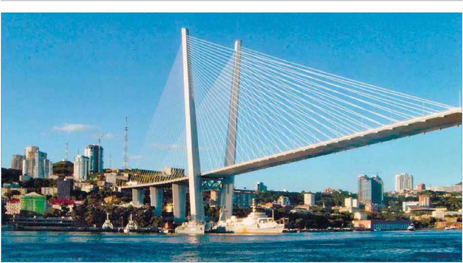 Приморский край. Золотой мост, построенный к саммиту АТЭС во Владивостоке. 2012 г